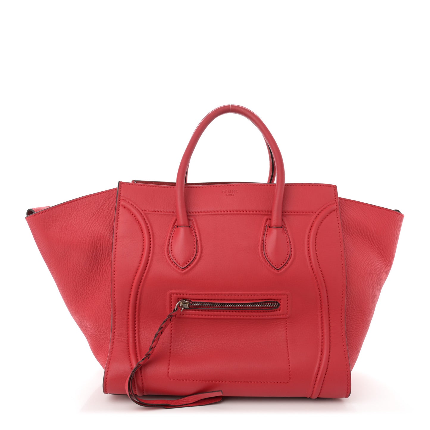 Grained Baby Calfskin Medium Phantom Luggage Vermillion
