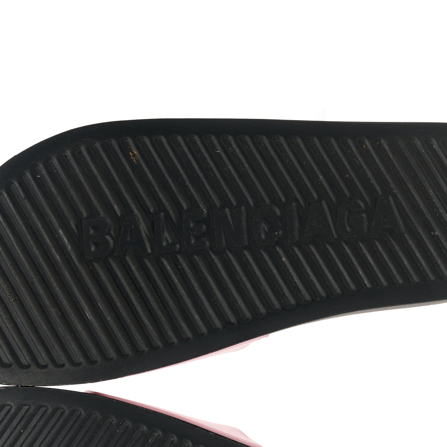 Balenciaga Rubber Logo Womens Pool Slide Sandals 37 Light Pink Black 7 of 9