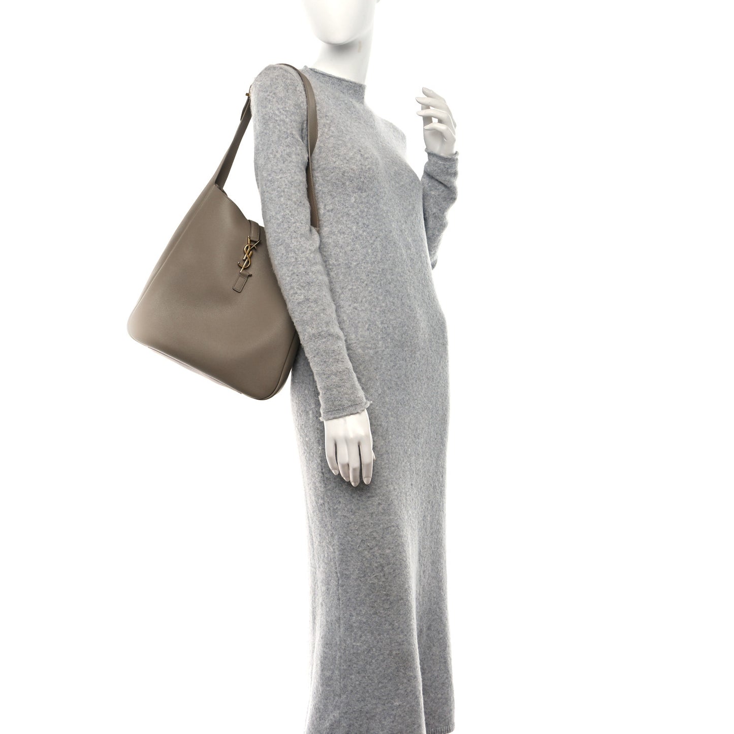 Smooth Calfskin Large Le 5 A 7 Soft Hobo Grey