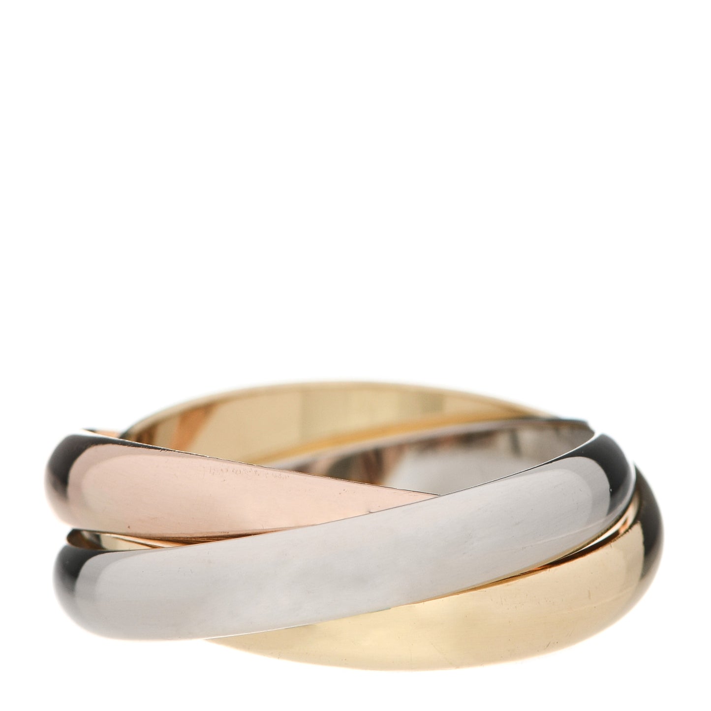 18K Pink Yellow White Gold Classic Les Must De Cartier Trinity Ring 56 7.5
