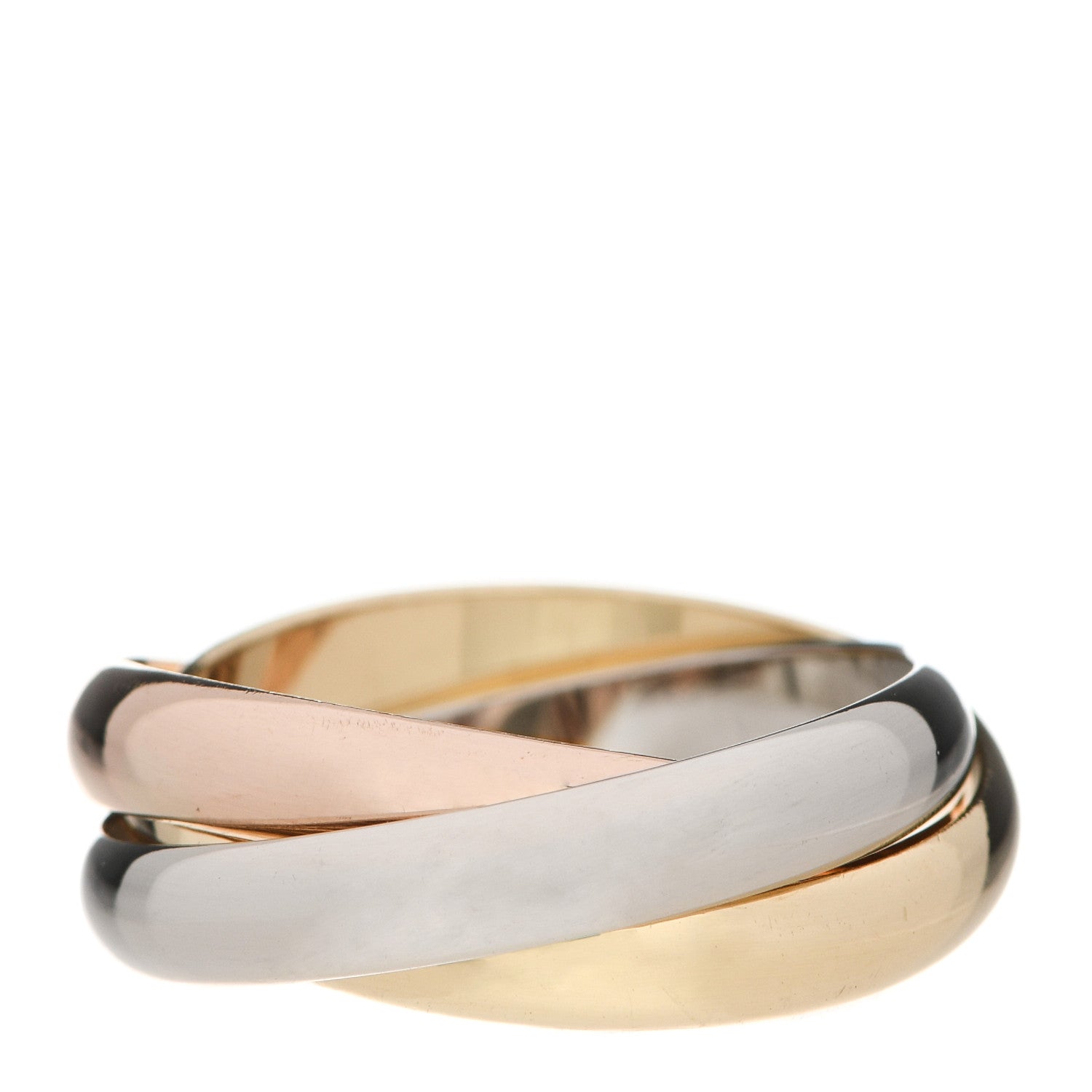 Cartier 18K Pink Yellow White Gold Classic Les Must De Cartier Trinity Ring 56 7.5 3 of 5