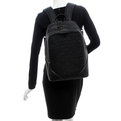 MCM Calfskin Ottomar Monogram Duke Backpack Black 2 of 17