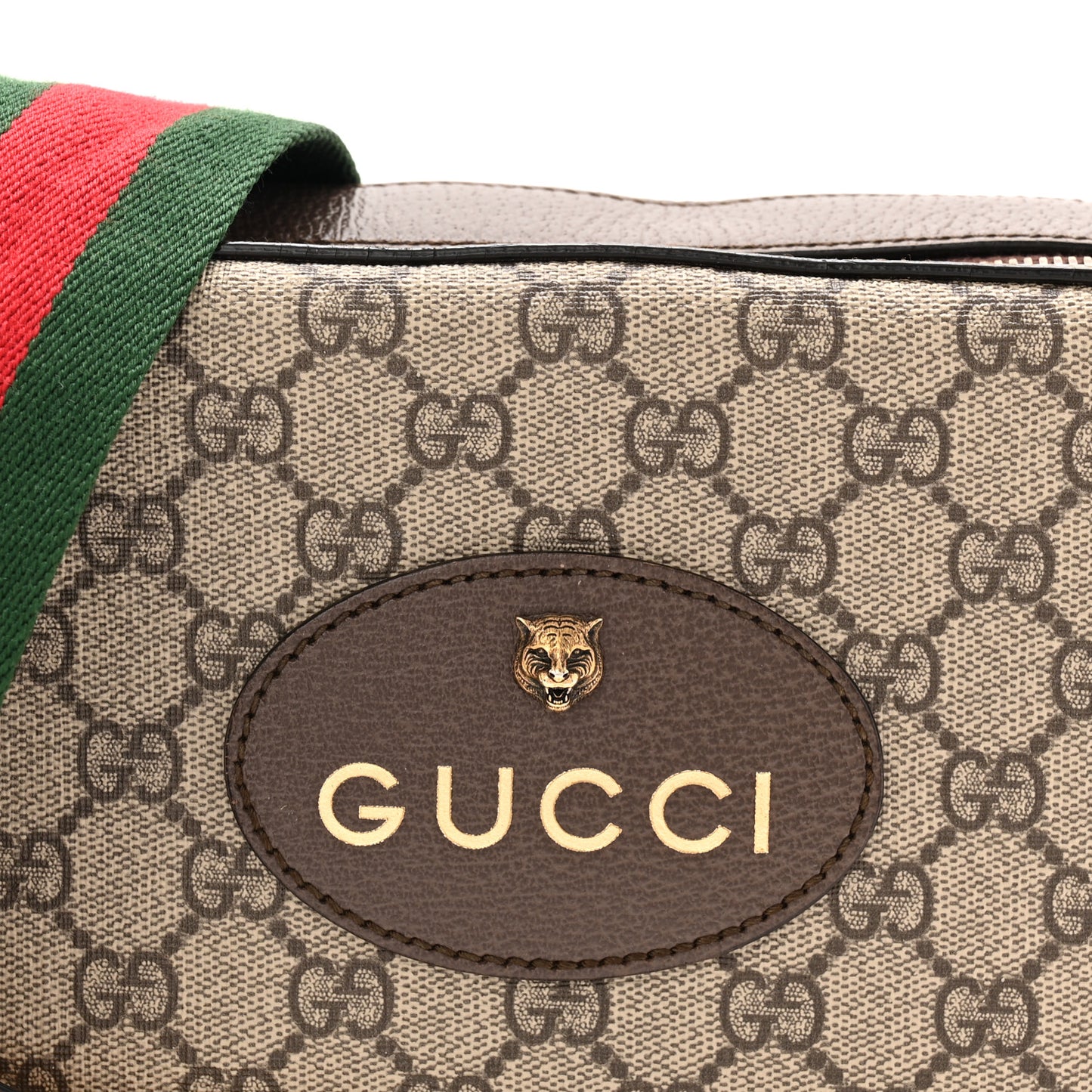 GG Supreme Monogram Web Neo Vintage Shoulder Bag Beige New Acero Crop