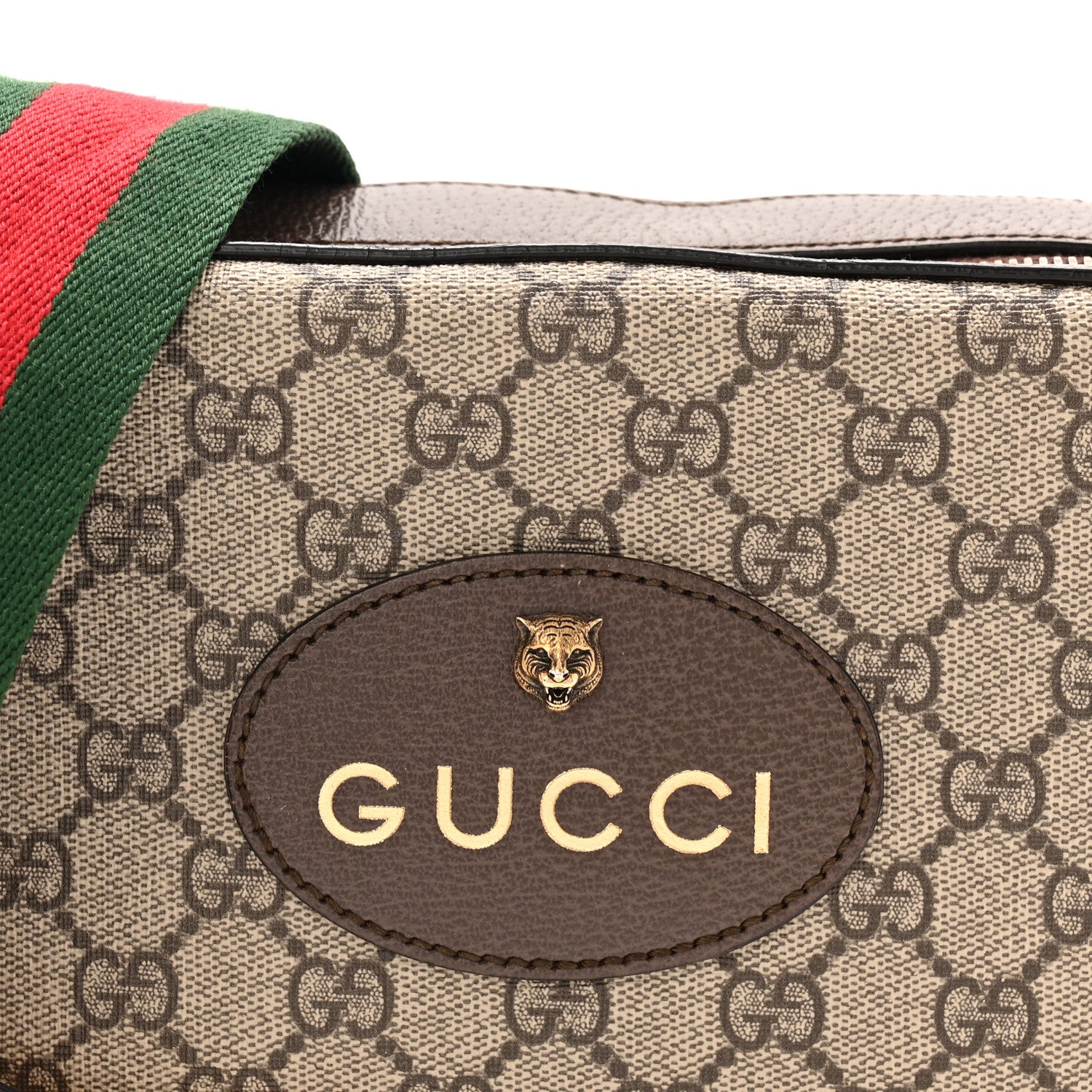 Gucci GG Supreme Monogram Web Neo Vintage Shoulder Bag Beige New Acero Crop 8 of 11