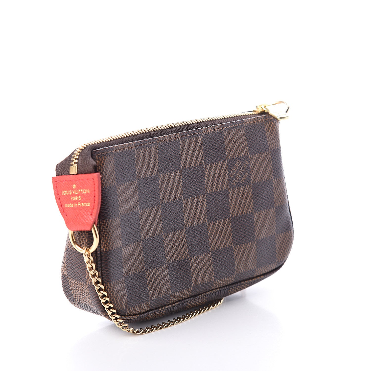 Louis Vuitton Damier Ebene 2019 Christmas Animation Mini Pochette Accessories Red 2 of 5