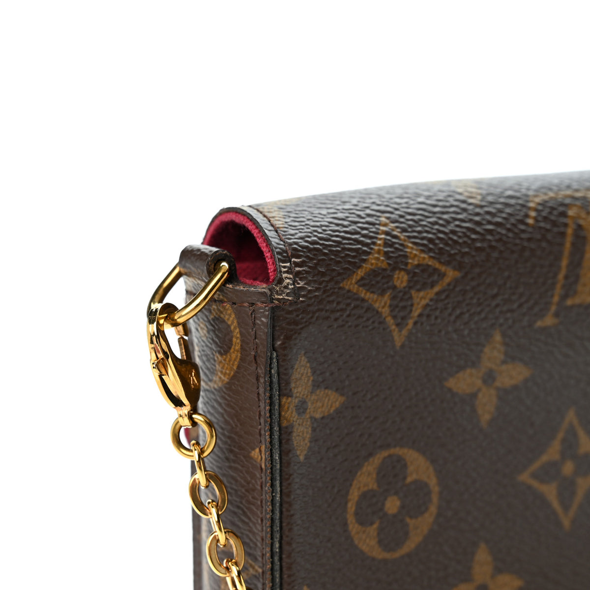 Louis Vuitton Monogram Pochette Felicie Chain Wallet Fuchsia 12 of 12