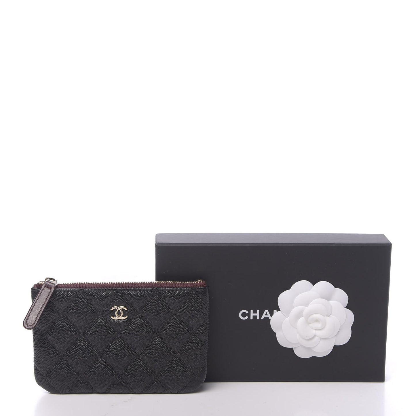 Caviar Quilted Small Cosmetic Case Black
