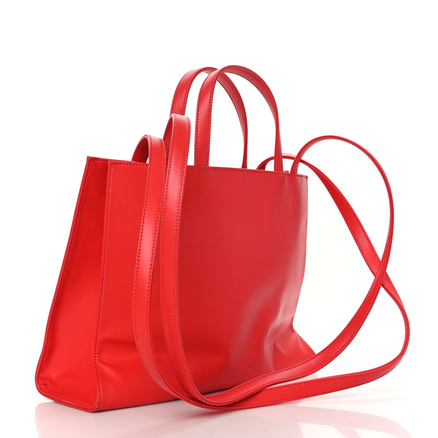 Telfar Vegan Leather Medium Shopping Bag Red 3 of 10