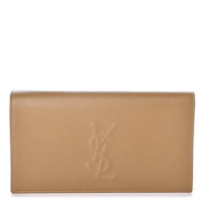 Saint Laurent Calfskin Monogram Large Belle De Jour Clutch Beige 1 of 8