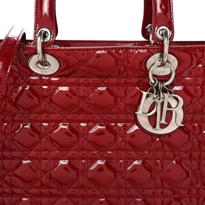 Christian Dior Patent Cannage Large Lady Dior Red 8 of 12