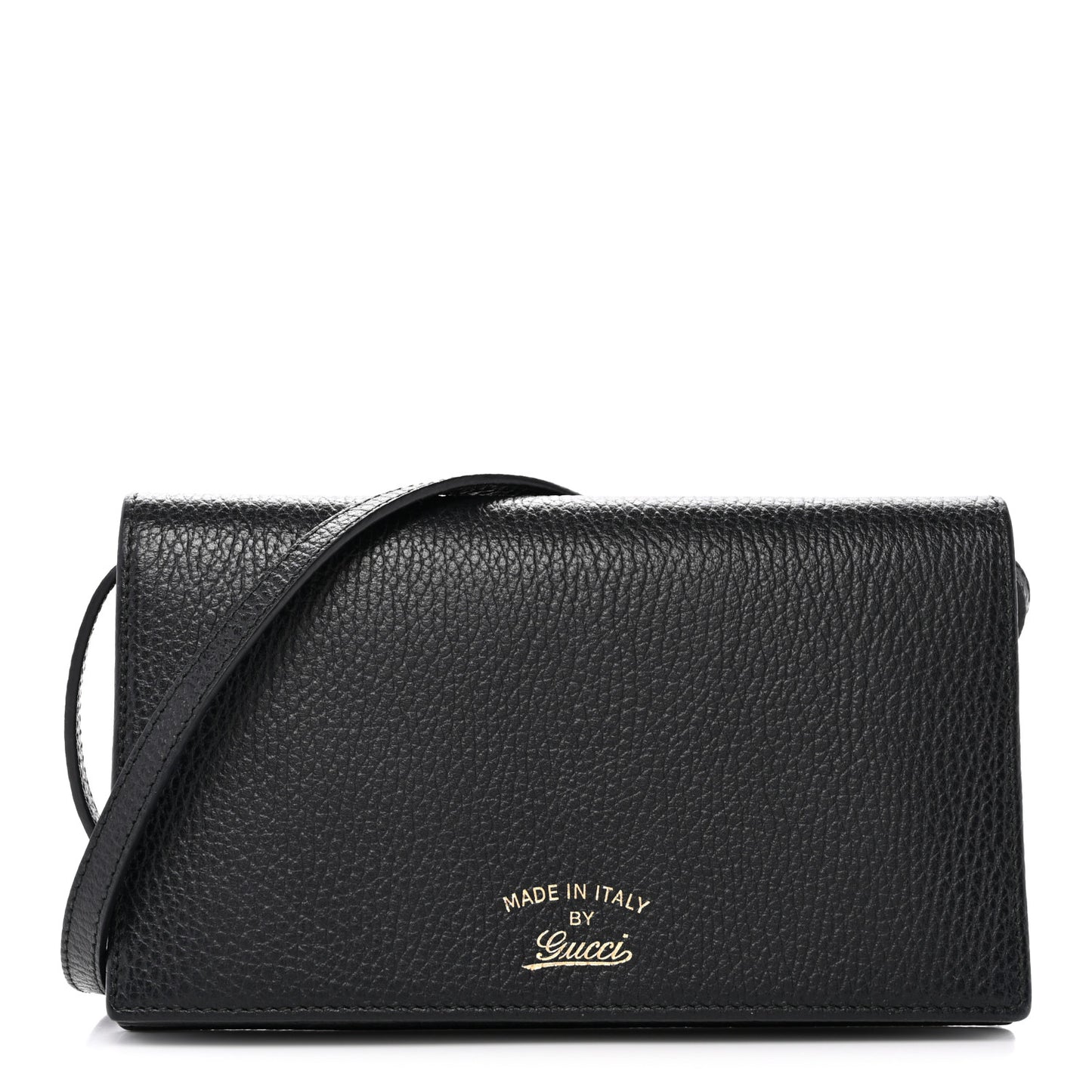 Dollar Calfskin Mini Swing Wallet Bag Black