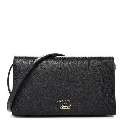 Gucci Dollar Calfskin Mini Swing Wallet Bag Black 1 of 12