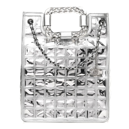 Chanel Vinyl Ice Cube Large Shopper Tote Silver 1 of 9