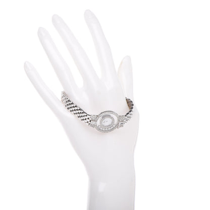 Chopard 18K White Gold Diamond Pave Bezel 24mm Happy Diamonds Icons Bow Tie Quartz Watch 2 of 6