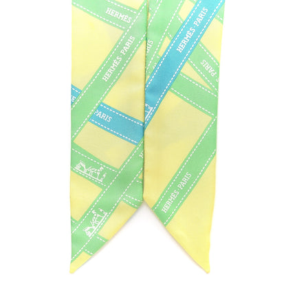 Hermes Silk Bolduc Twilly Citron Vert Vif Turquoise 3 of 7