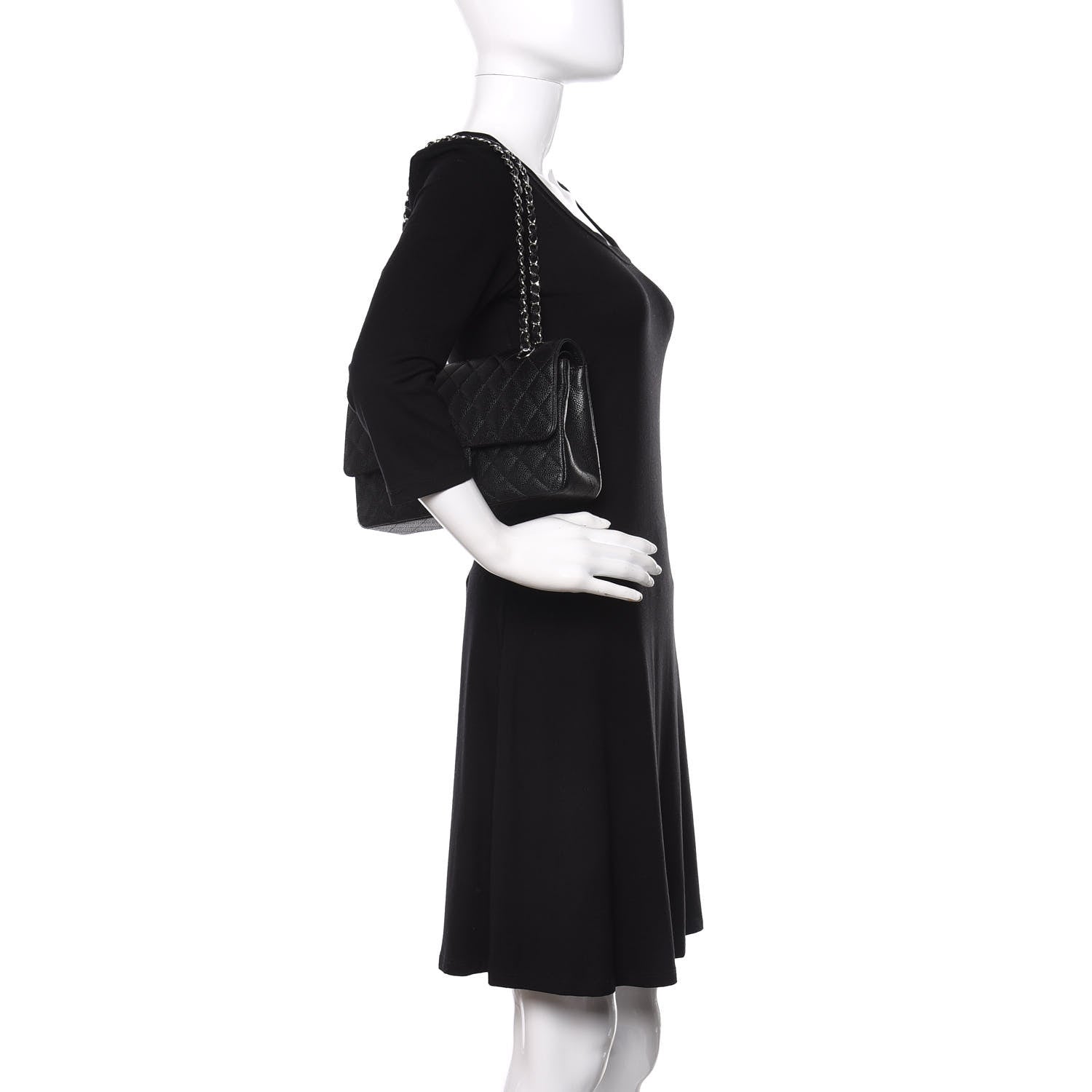 Chanel Caviar Quilted Medium Double Flap Black 2 of 12