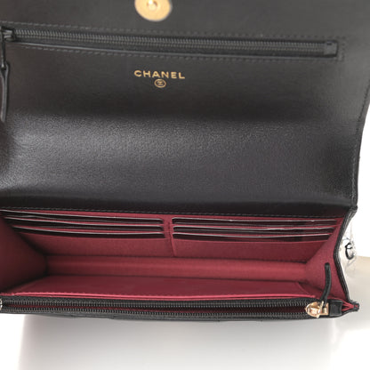 Chanel Lambskin Quilted Chanel 19 Wallet On Chain WOC Black 5 of 10