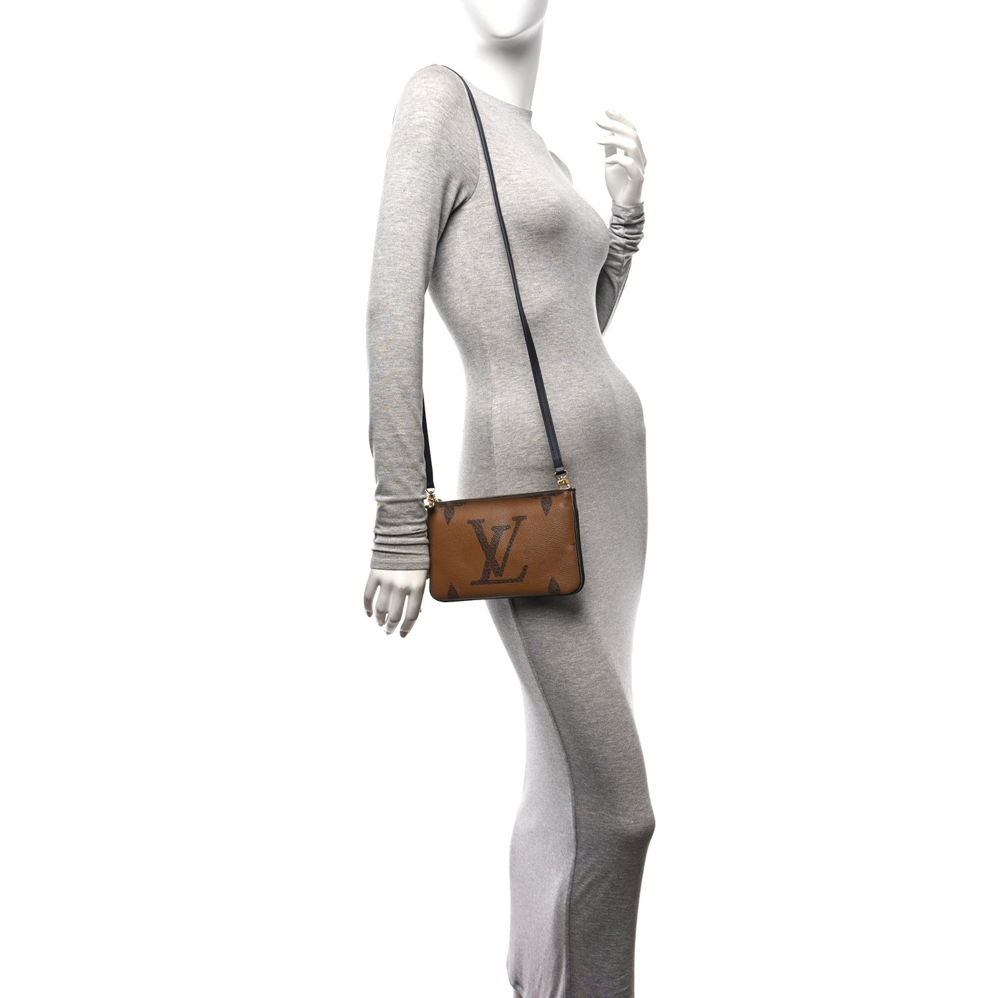 Reverse Monogram Giant Double Zip Pochette