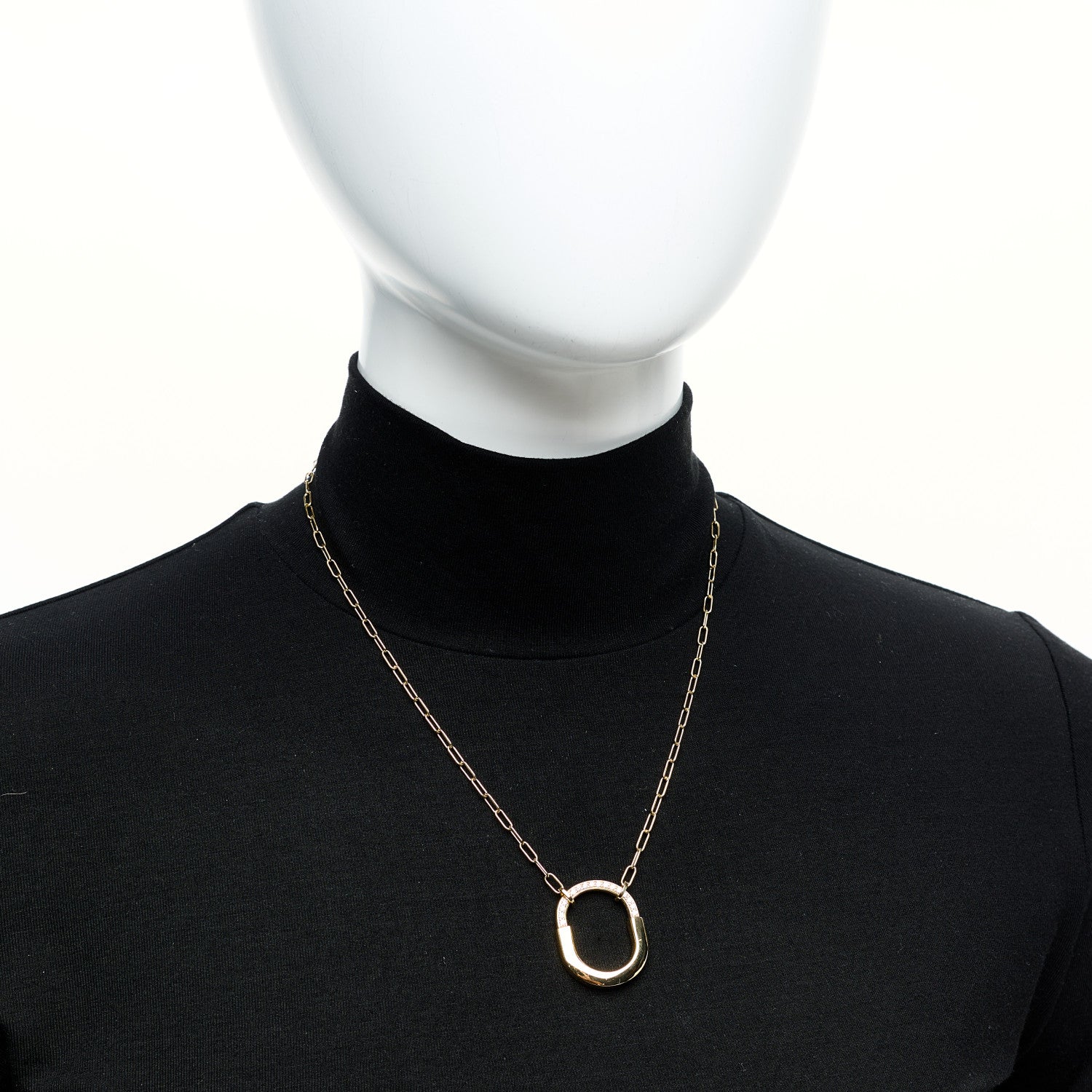 Tiffany 18K Yellow Gold Diamond Medium Lock Pendant Necklace 2 of 6