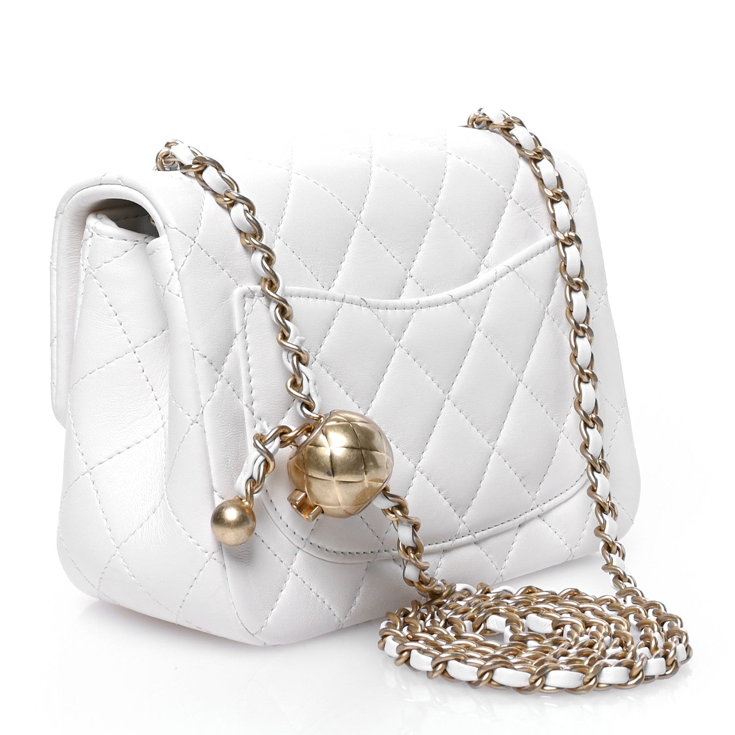 Chanel Lambskin Quilted Mini Pearl Crush Flap White 3 of 14