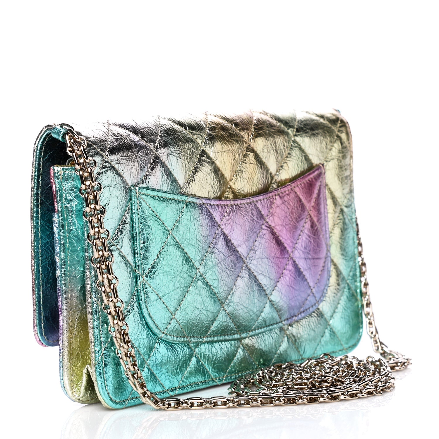Chanel Metallic Goatskin Quilted 2.55 Reissue Wallet on Chain WOC Multicolor 2 of 6