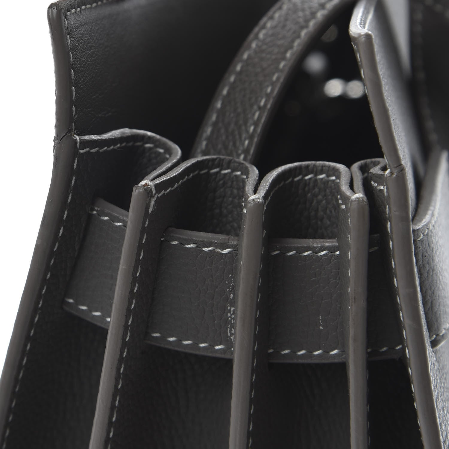 Saint Laurent Grained Calfskin Topstitch Small Sac De Jour Grey 10 of 13