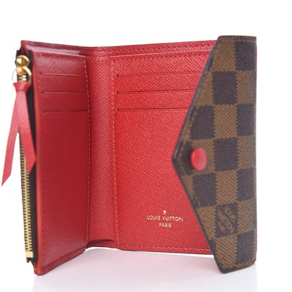 Louis Vuitton Damier Ebene Victorine Wallet Red 5 of 7