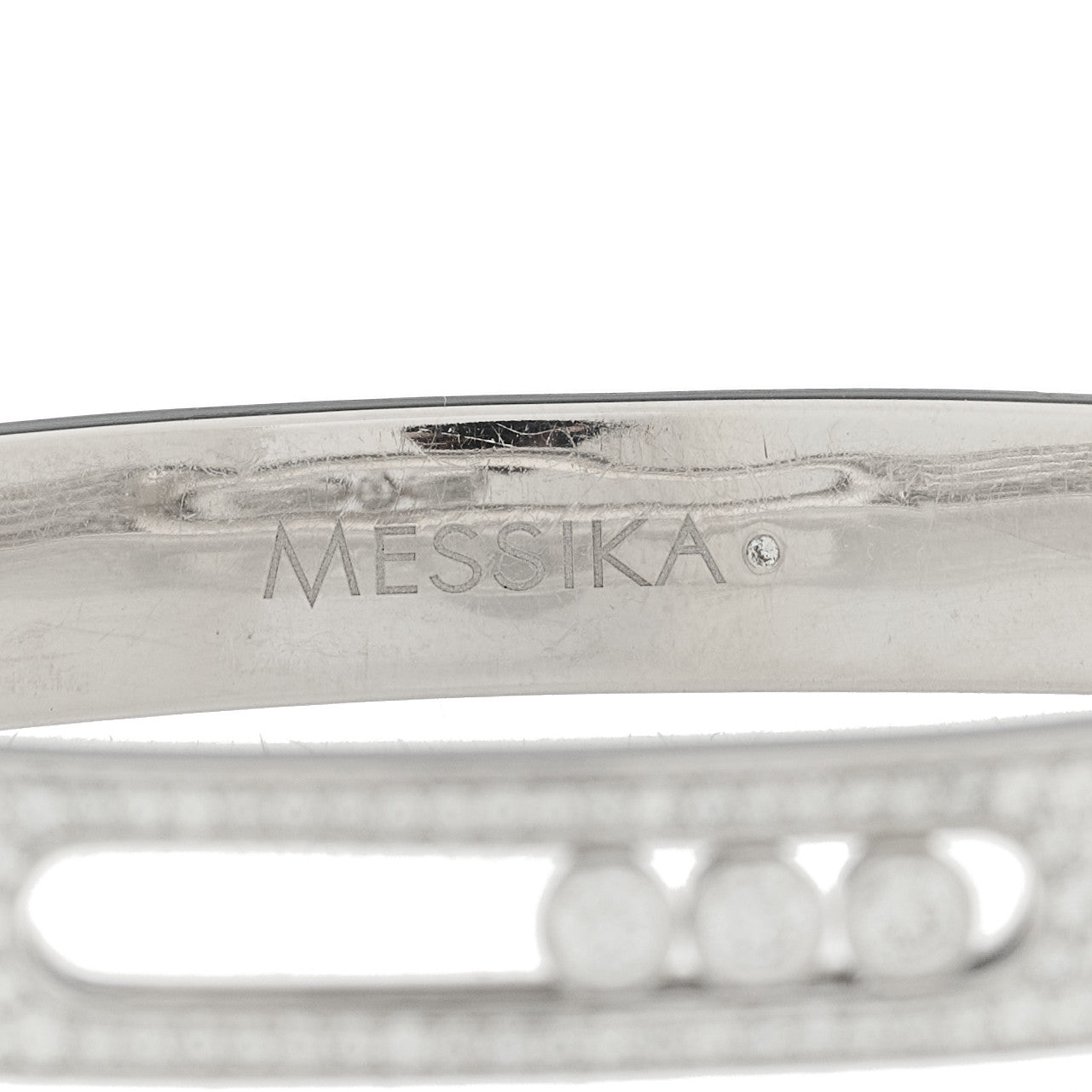 18K White Gold Diamond Move Joaillerie Pave Bangle Bracelet
