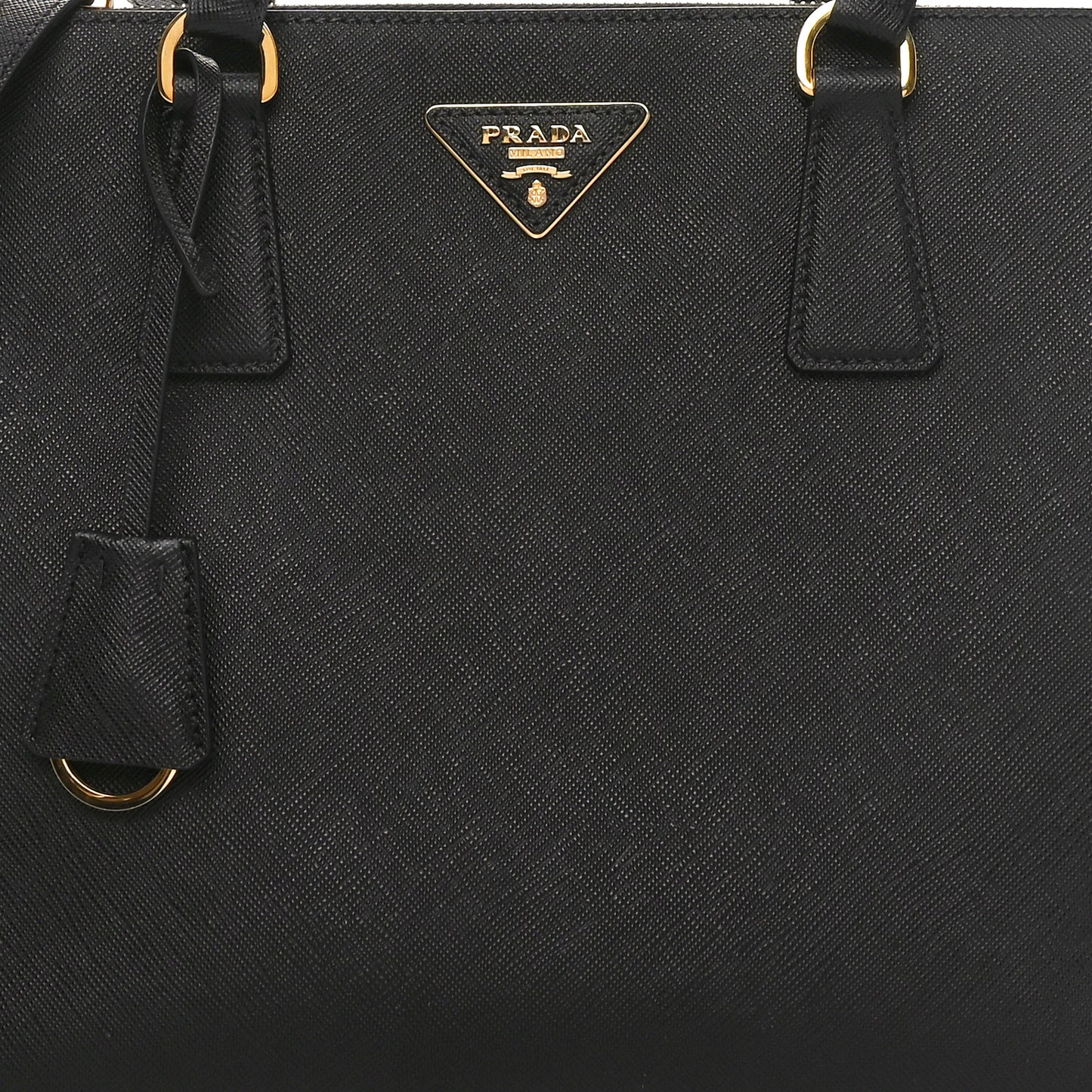 Saffiano Lux Large Galleria Double Zip Tote Black