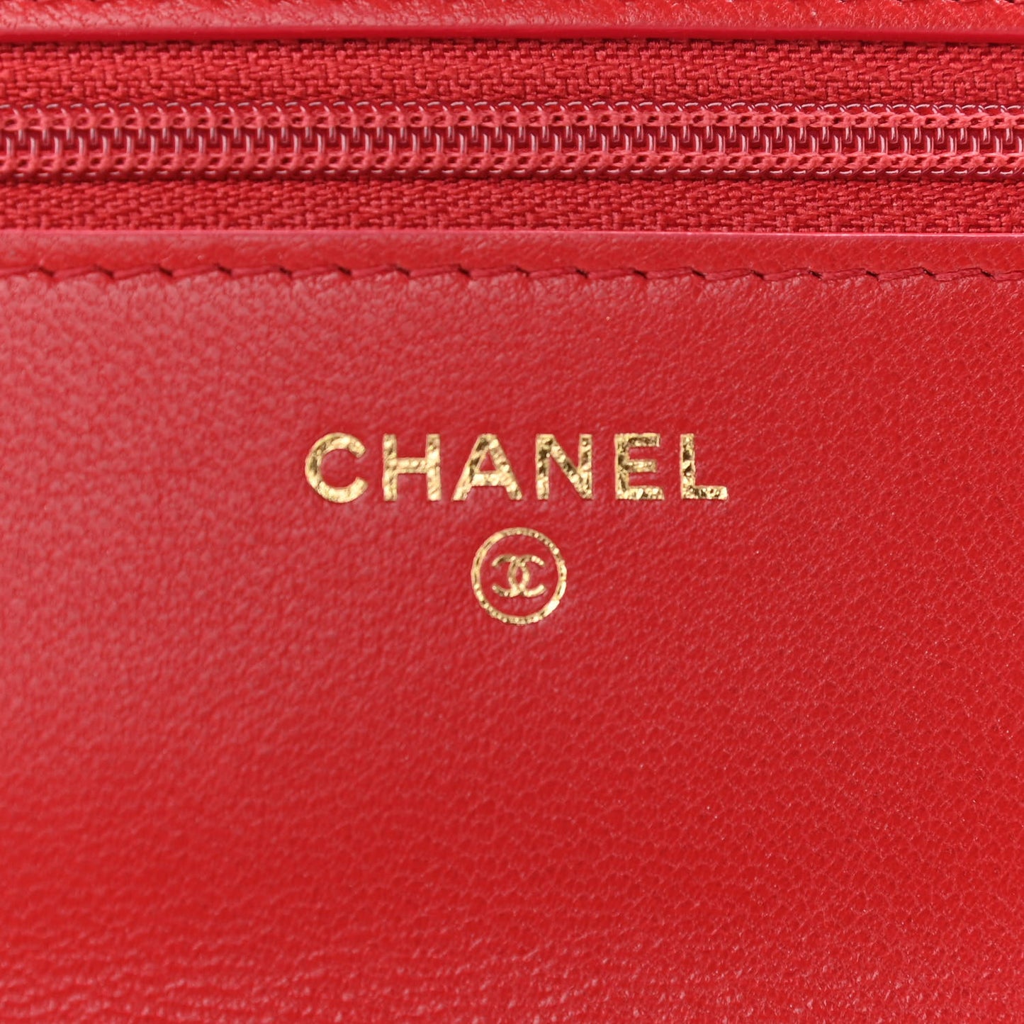 Goatskin Quilted Chanel 19 Wallet On Chain WOC Red