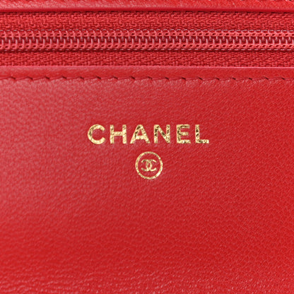 Chanel Goatskin Quilted Chanel 19 Wallet On Chain WOC Red 6 of 13