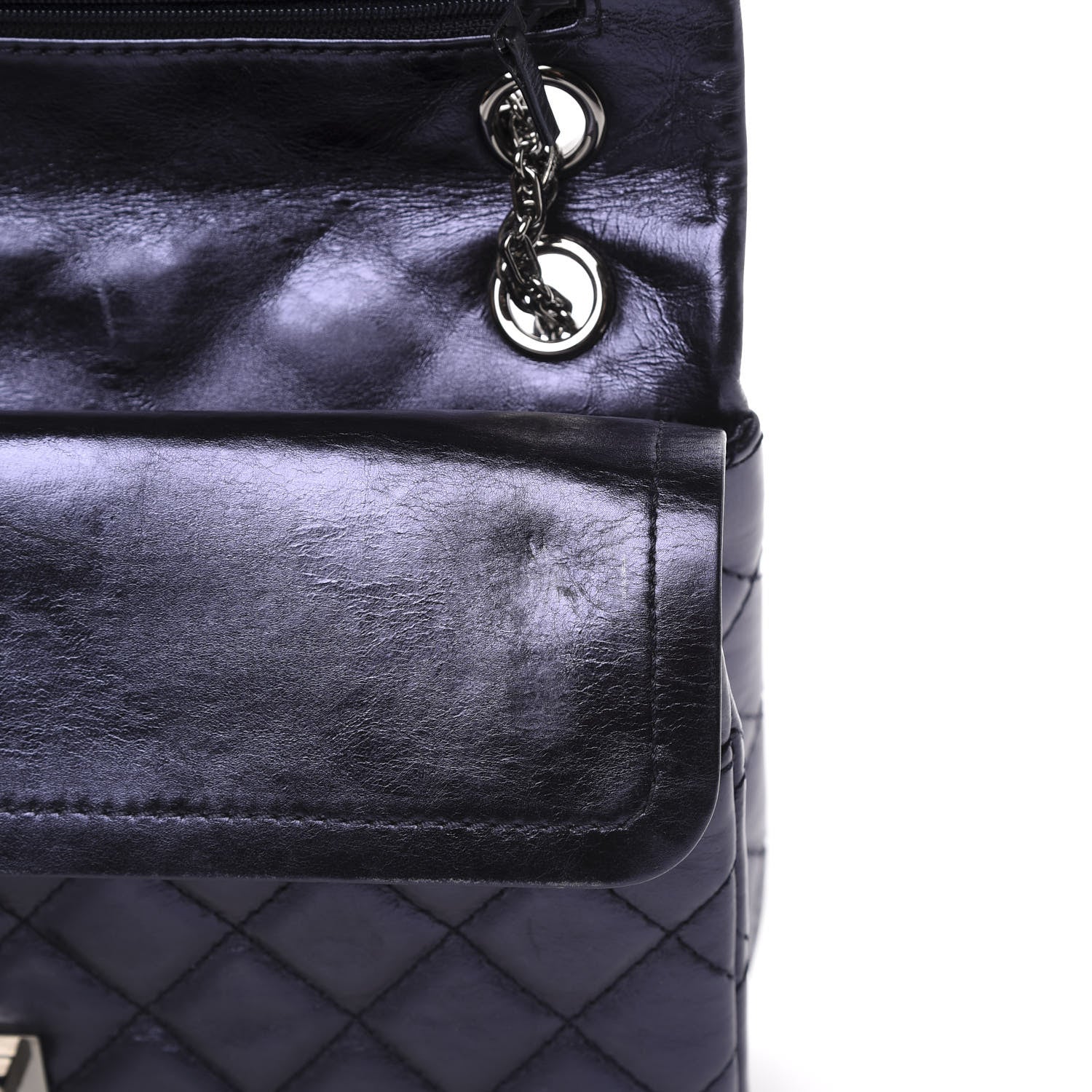 Chanel Metallic Calfskin Quilted 2.55 Reissue 226 Flap Marine Fonce 14 of 15