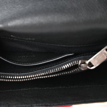 Saint Laurent Canvas Matelasse Chevron American Flag Monogram Medium College Bag Red Blue 9 of 10