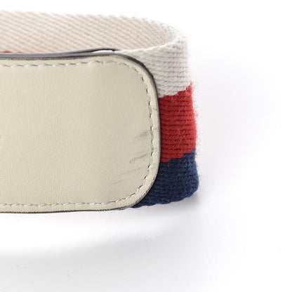 Gucci Nylon Calfskin Sylvie Web Double G 40mm Belt 85 34 Mystic White Hibiscus Red Maritime 7 of 10