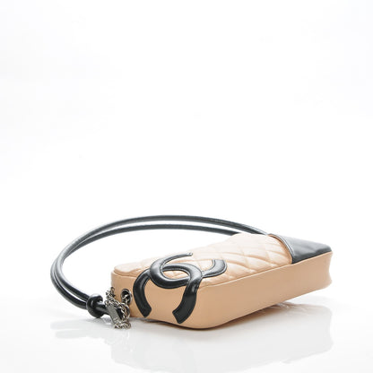 Chanel Calfskin Quilted Cambon Pochette Beige Black 4 of 7