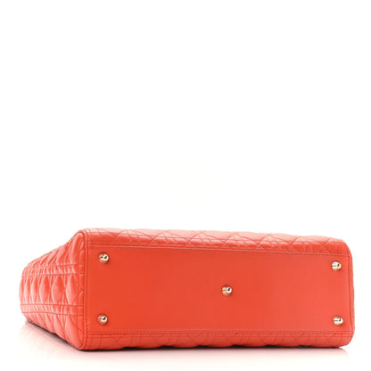 Christian Dior Lambskin Cannage Large Lady Dior Orange 4 of 11