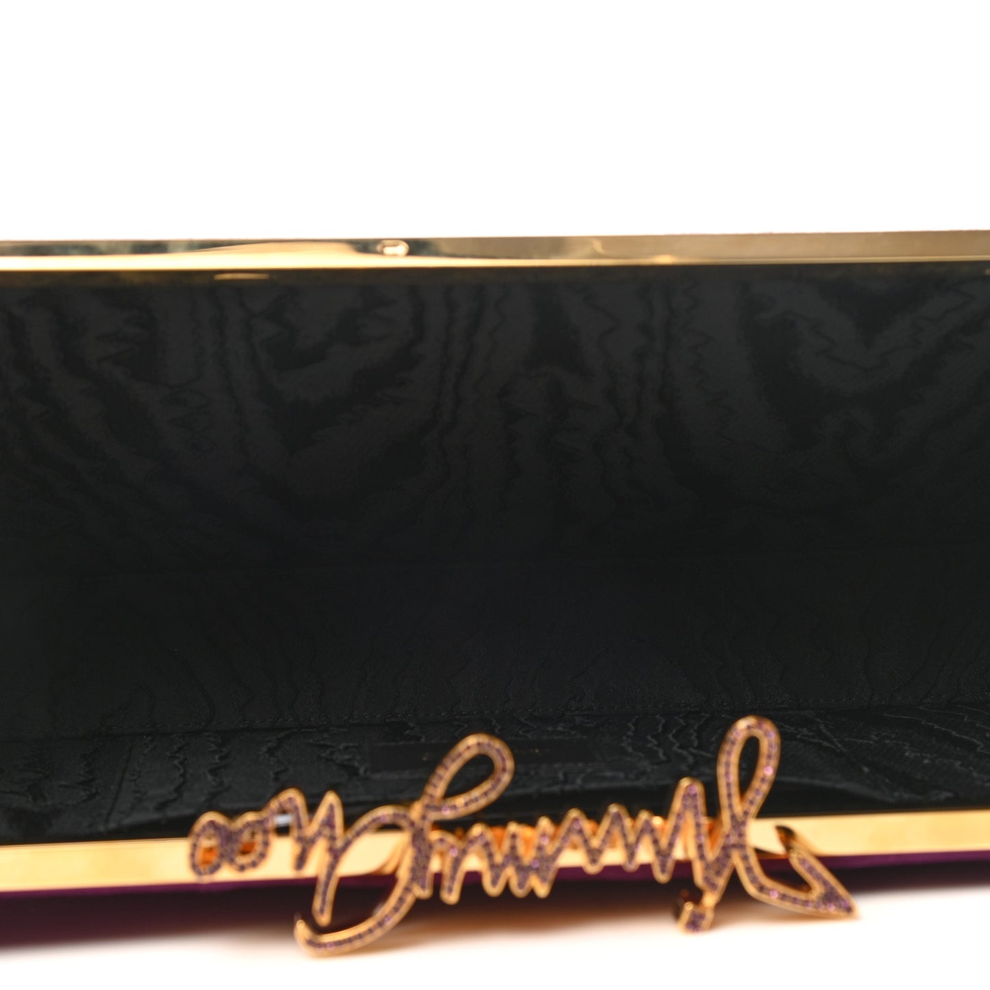 Suede Celeste Logo Clutch Purple