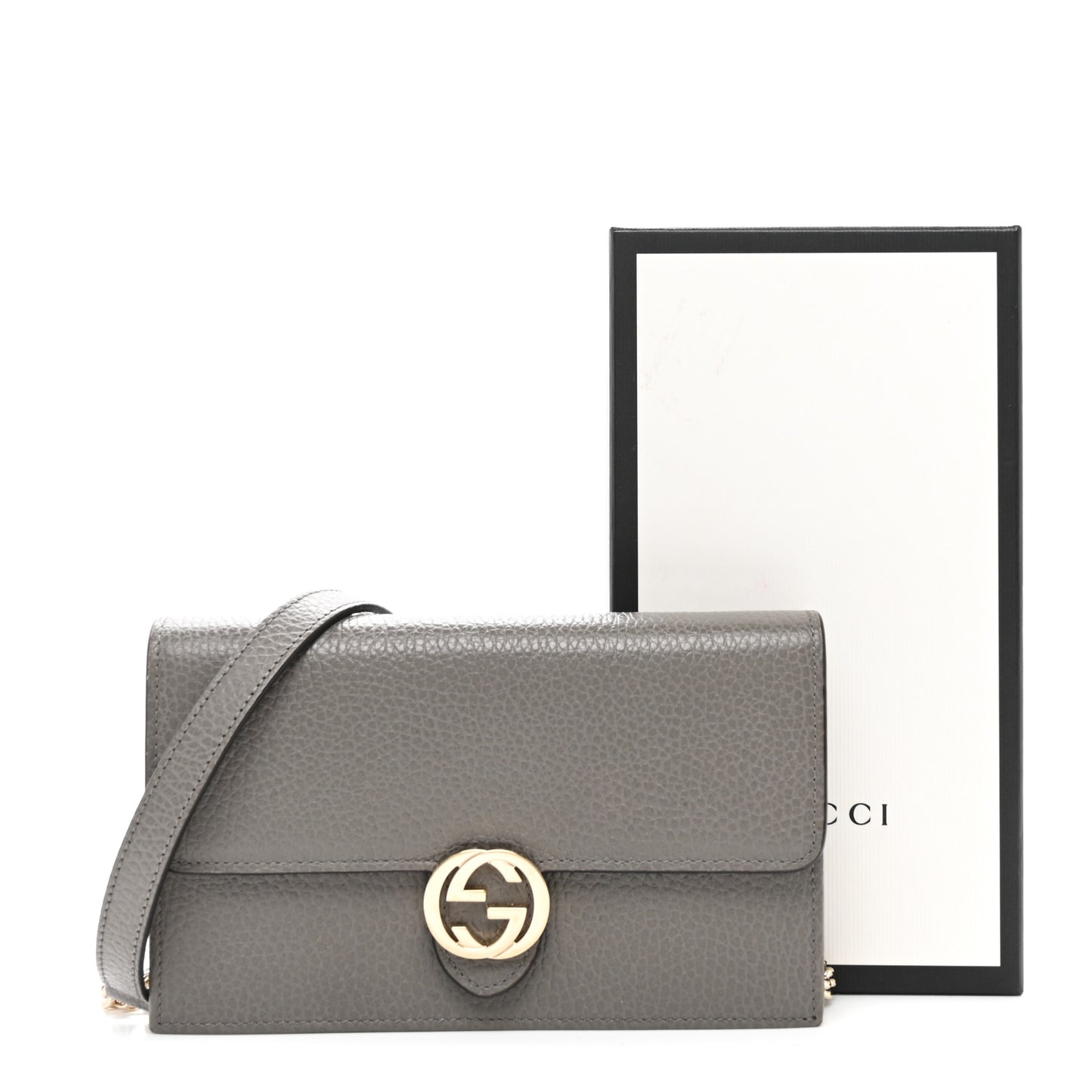 Dollar Calfskin Interlocking G Chain Wallet Loess