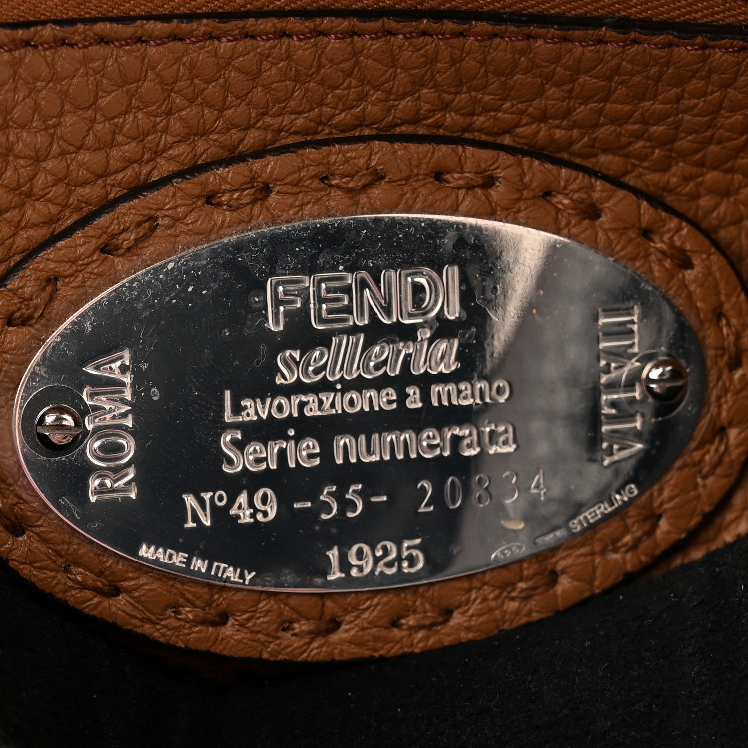 Fendi Cuoio Romano Selleria Bi-Color Mini Peekaboo Iconic Satchel Black Mou 7 of 12