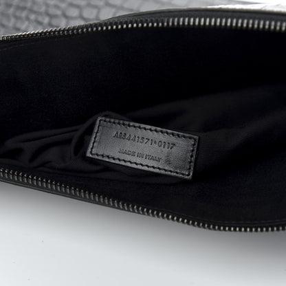 Saint Laurent Calfskin Crocodile Embossed Large Sac De Jour Carryall Pouch Black 6 of 8