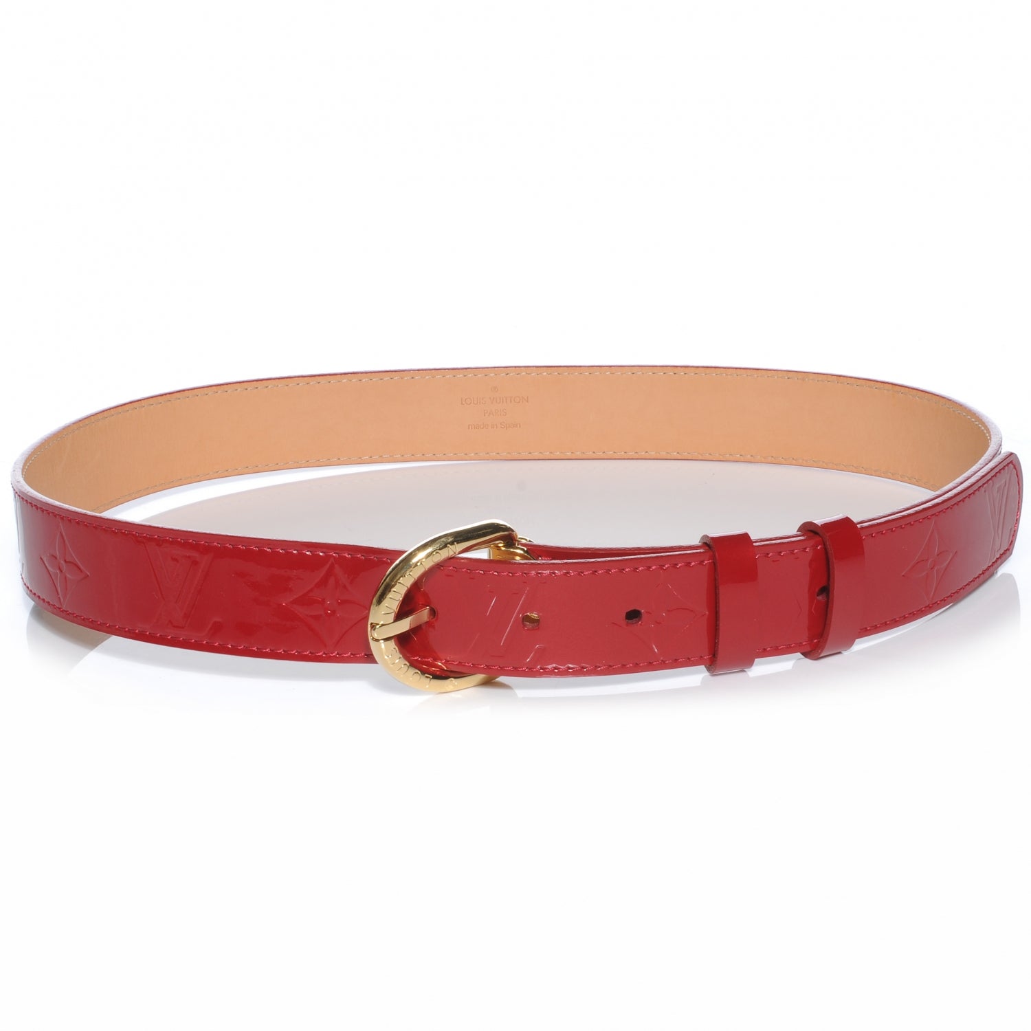 Louis Vuitton Vernis Belt 80 32 Pomme D'Amour 1 of 6