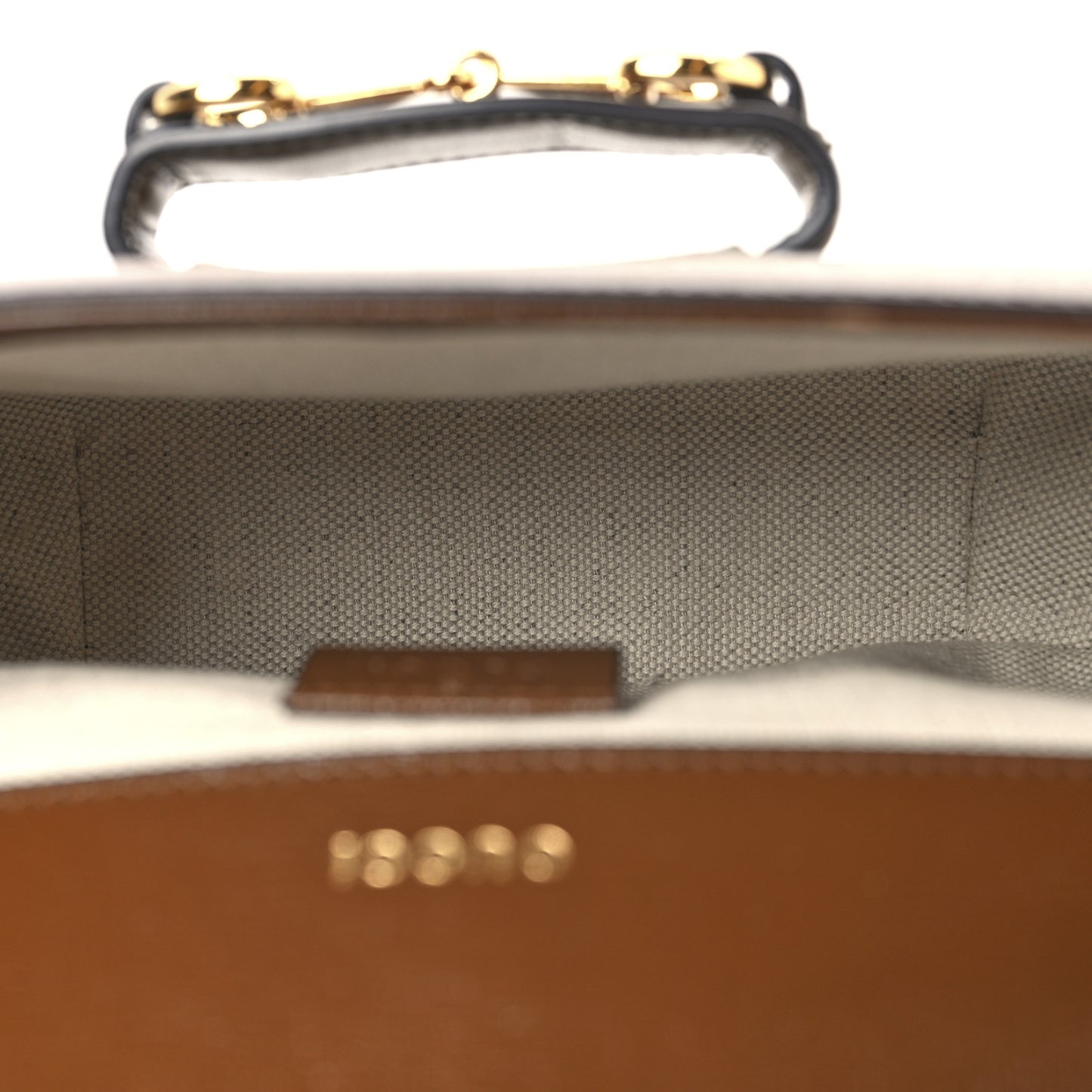 GG Supreme Monogram Web Mini Horsebit 1955 Shoulder Bag Beige Brown Sugar