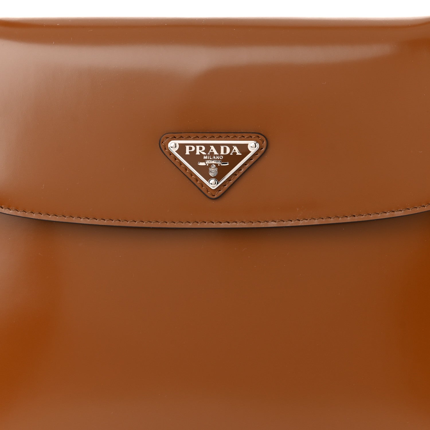 Prada Spazzolato Cleo Flap Adjustable Strap Shoulder Bag Tobacco 8 of 10