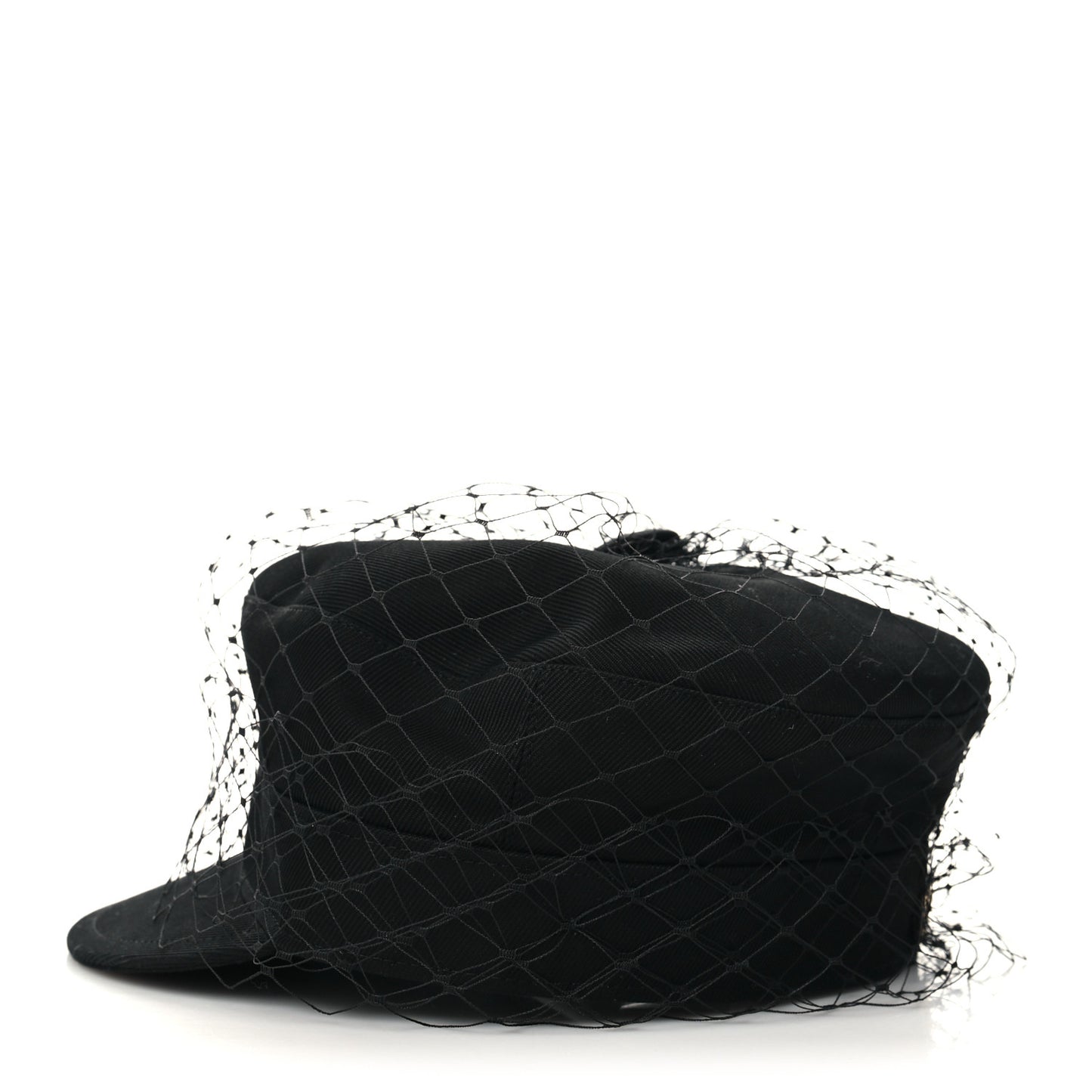 Cotton Canvas Arty Cap with Veil 58 Black