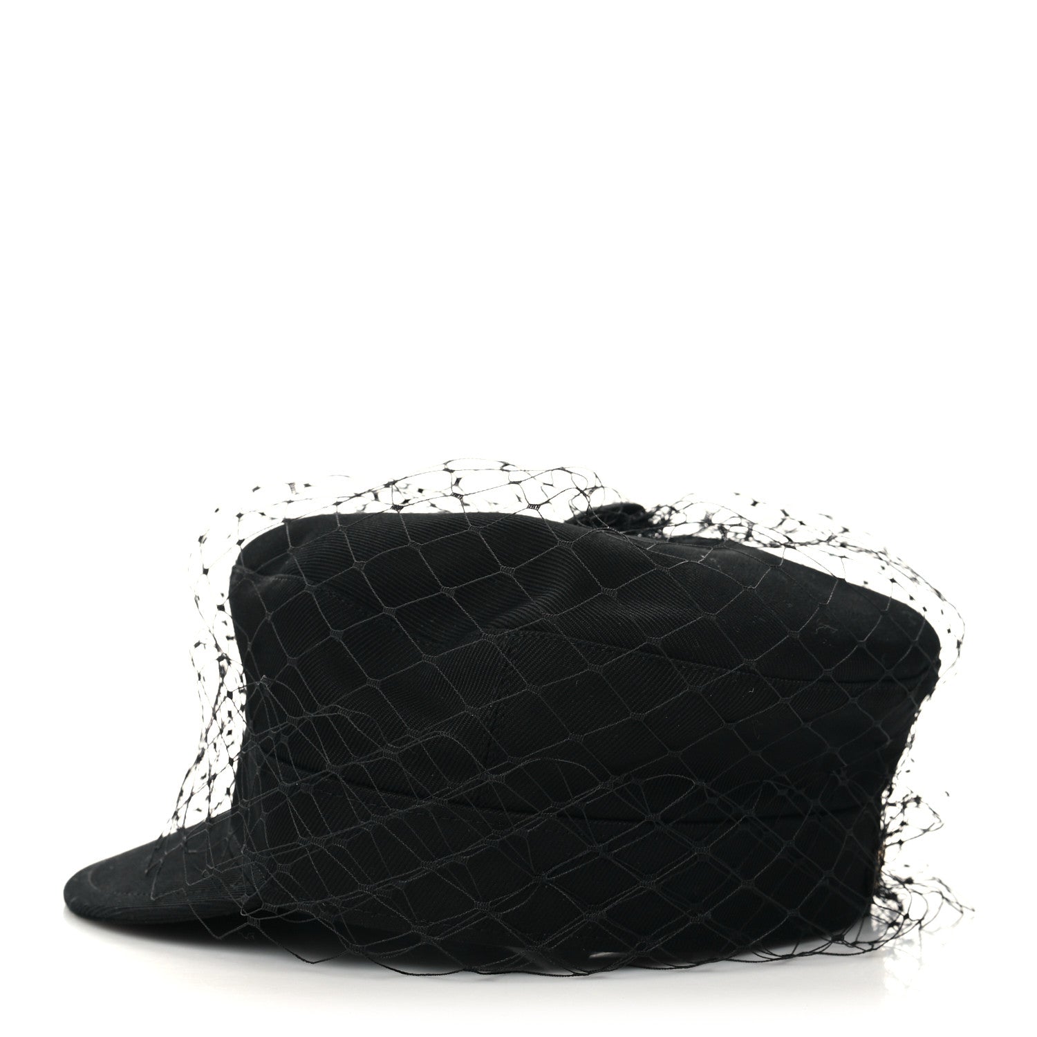 Christian Dior Cotton Canvas Arty Cap with Veil 58 Black 5 of 7