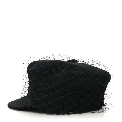 Christian Dior Cotton Canvas Arty Cap with Veil 58 Black 5 of 7