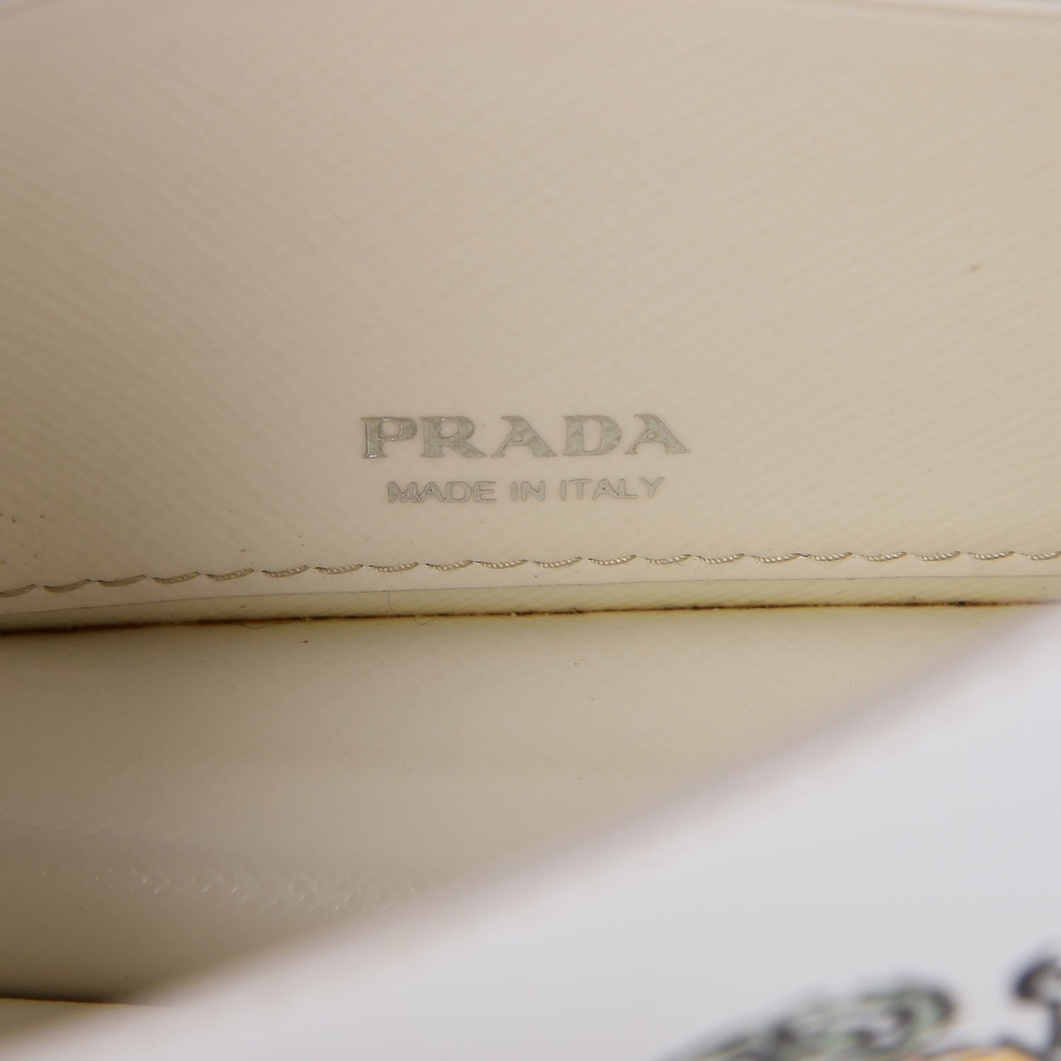 Prada Saffiano Robot Chain Wallet White 7 of 8