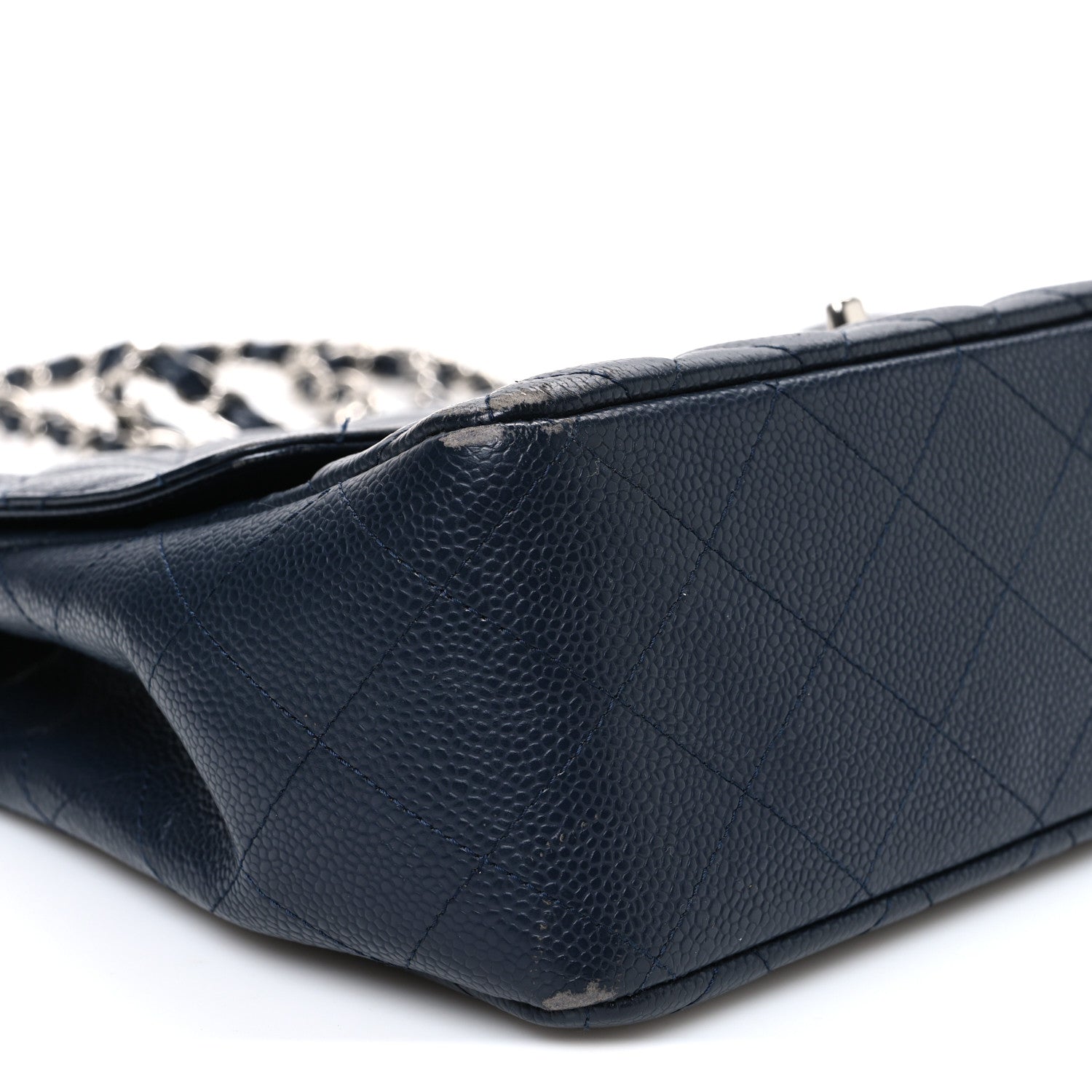 Chanel Caviar Quilted Jumbo Single Flap Navy 9 of 12