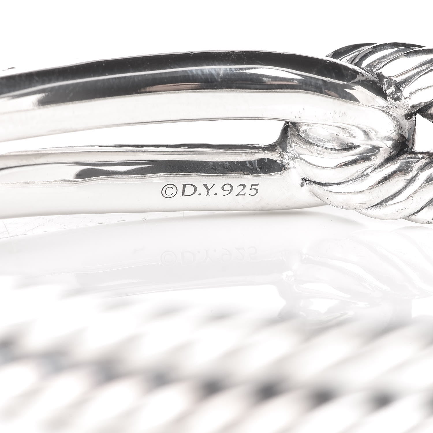 David Yurman Sterling Silver Diamond Pave 10mm Single Loop Labyrinth Bracelet 4 of 4