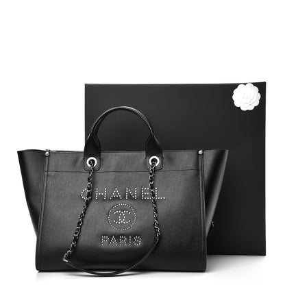 Chanel Caviar Medium Studded Deauville Tote Black 9 of 9